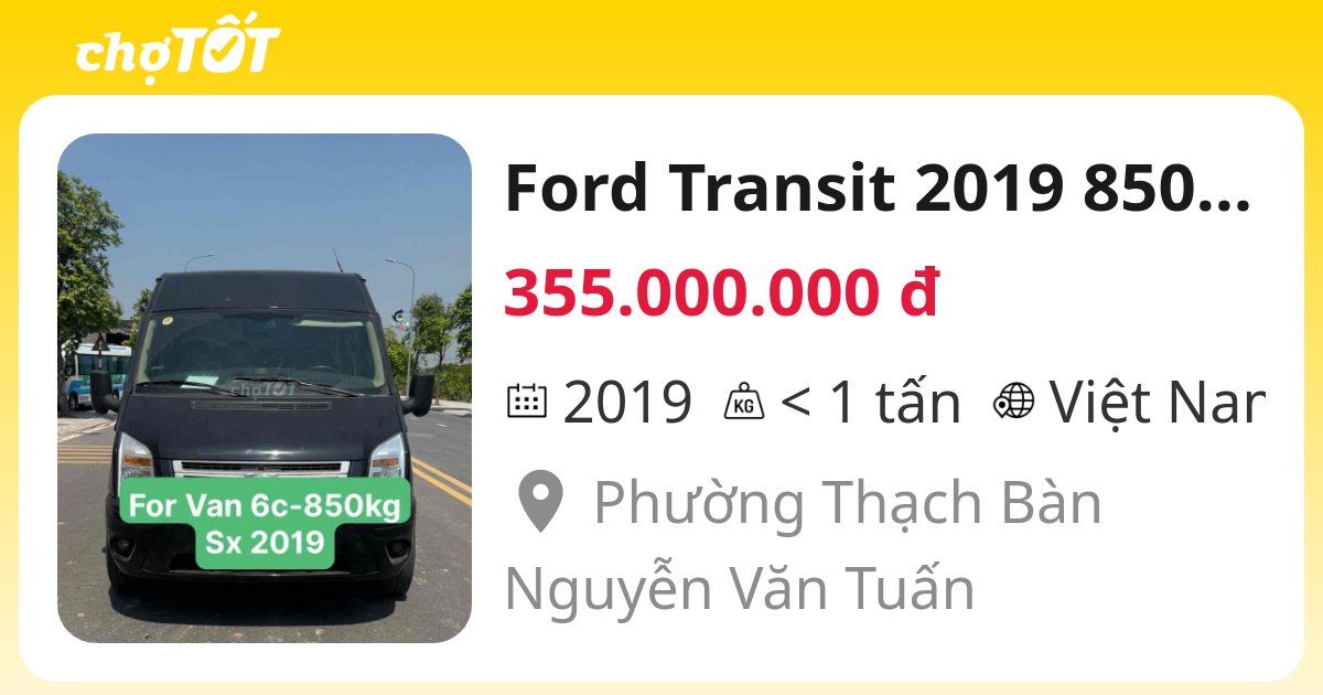 Ford Transit 2019 850kg Đen - 134083490