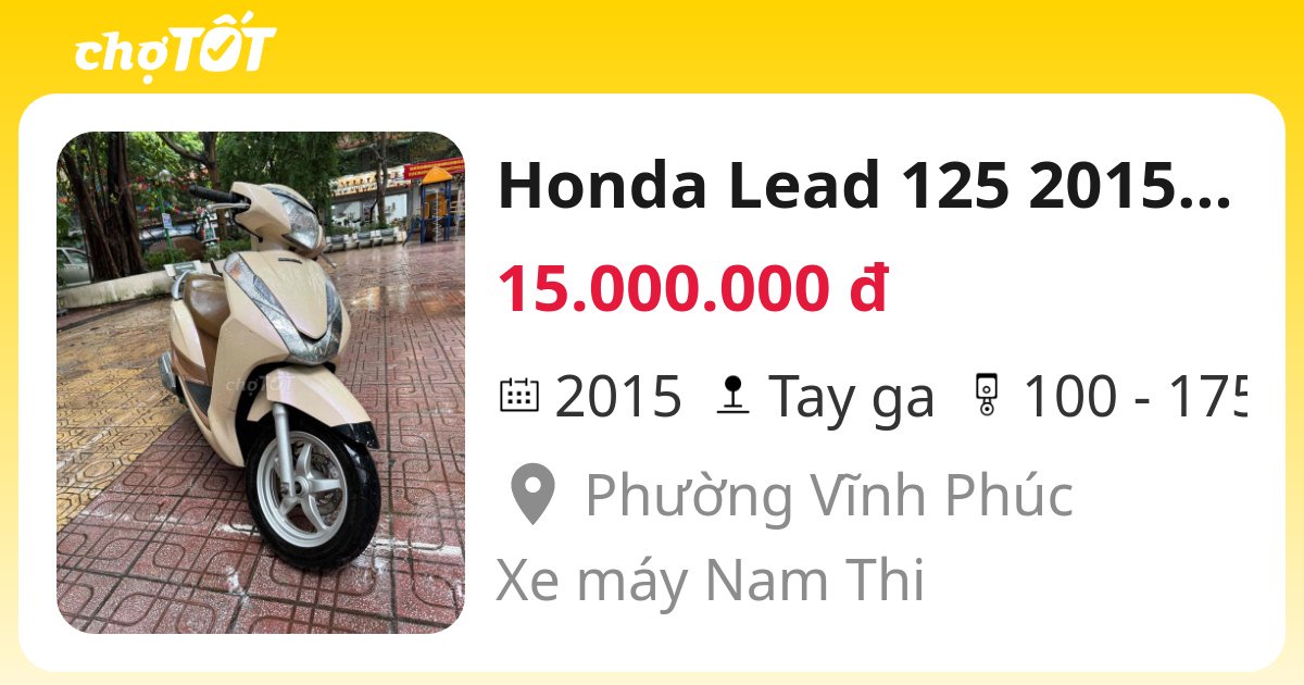 Honda Lead 125 2015 Vàng kem Chất Lượng đi ít - 134289089