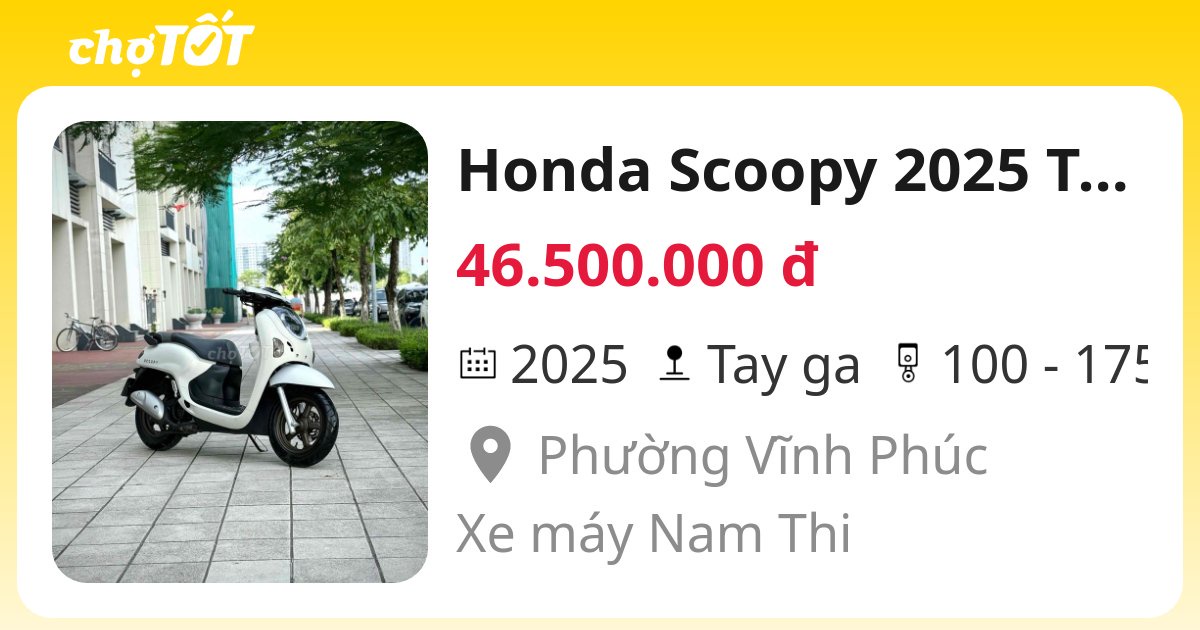 Honda Scoopy 2025 Trắng 3000km siêu mới - 134258245