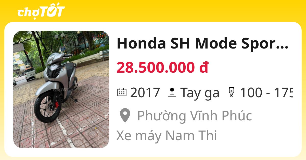 Honda SH Mode Sport 2017 Bạc Nhám thể thao - 134271654