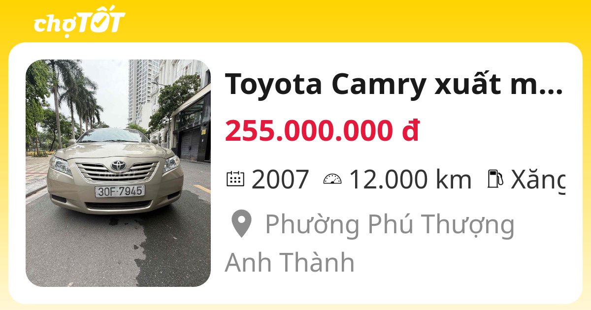 Toyota Camry xuất mỹ 2007 - 134225993